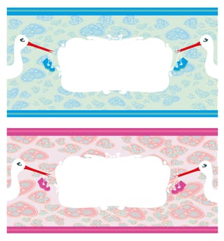 Newborn set banners.Two colors for boys and girls.