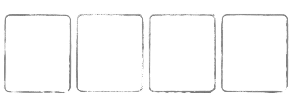 Collection of 4 black grey stencil or paintbrush frames