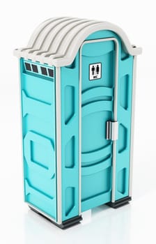 Portable WC isolated on white background. 3D illustration.