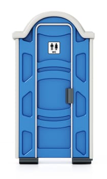 Portable WC isolated on white background. 3D ill.ustration