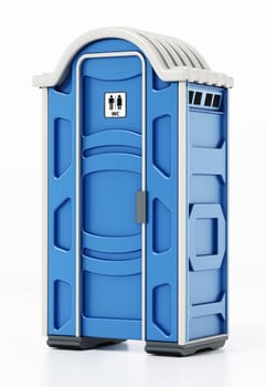 Portable WC isolated on white background. 3D ill.ustration