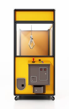 Toys vending machine with crane. 3D illustration.
