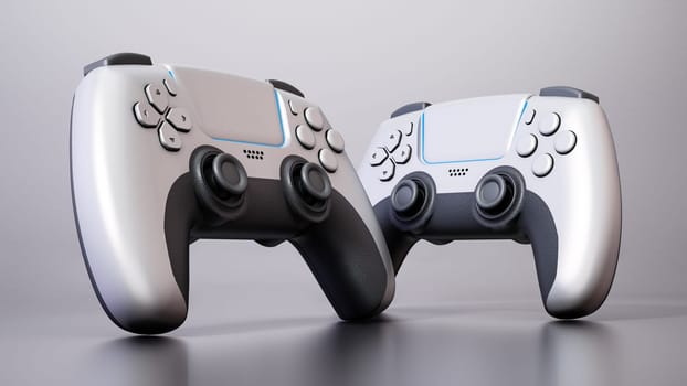 Generic next gen video game controller. 3D illustration.