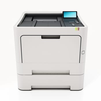 Generic laser printer isolated on white background. 3D illustration.