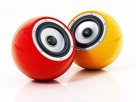 Generic smart speakers isolated on white background. 3D illustration.
