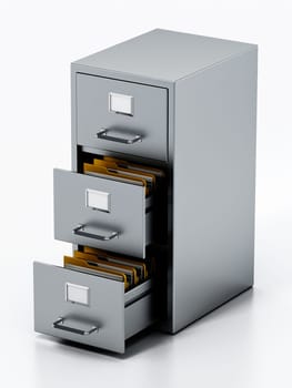 File cabinet isolated on white background. 3D illustration.