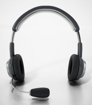Generic headset isolated on white background. 3D illustration.