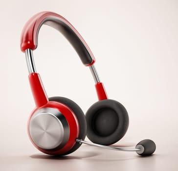 Generic headset isolated on white background. 3D illustration.