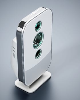 Air purifier isolated on gray background. 3D illustration.