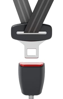 Seatbelt isolated on white background. 3D illustration.