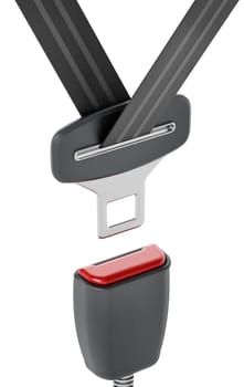 Seatbelt isolated on white background. 3D illustration.
