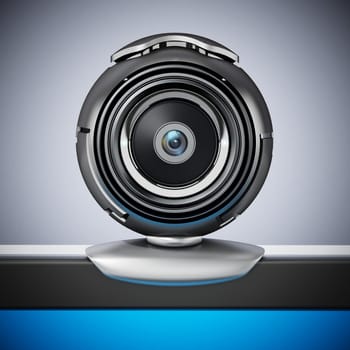 Generic computer webcam isolated on white background. 3D illustration.