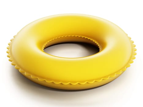 Life buoy isolated on white background. 3D illustration.