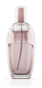 Women's perfume bottle isolated on white background. 3D illustration.