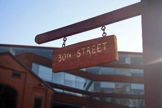 30th Street historic sign in Georgetown in Washington D.C.