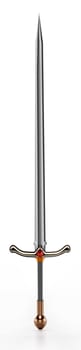Sword isolated on white background. 3D illustration.