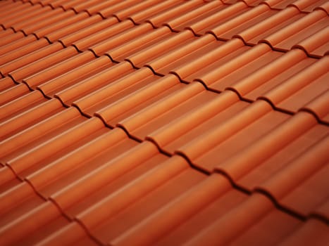 Roof tiles background. 3D illustration.