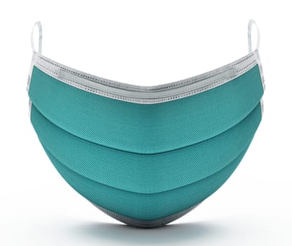 Surgical mask isolated on white background. 3D illustration.