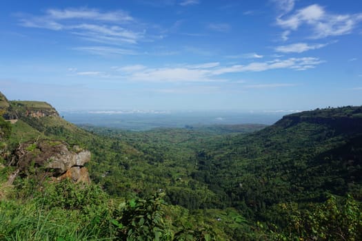 View from the Mount Elgon National Park towards the plains in the west, Uganda