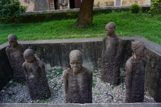 The Slave Market Memorial in Stone Town, Zanzibar, Tanzania 2021, created by sculptor Clara Sornas in 1998
