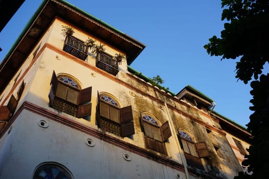 The beautiful facade of Princess Salme Museum Building, Stone Town, Zanzibar, Tanzania 2021
