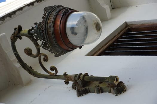 Old elaborately adorned street lamp in Stone Town, Zanzibar, Tanzania 2021