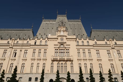 View onto Iasis famous Palace of Culture, Romania 2021