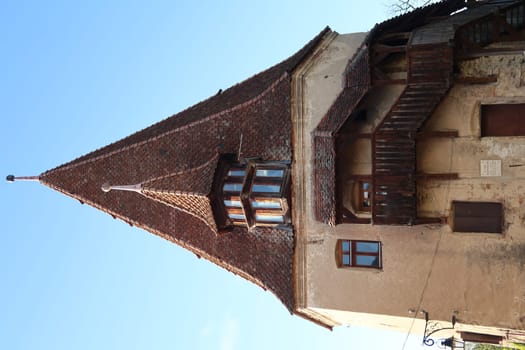 One of the towers of the citadel of Sighisoara, Romania 2021