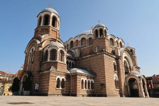 The Seven Saints Church in downtown Sofia, Bulgaria 2021