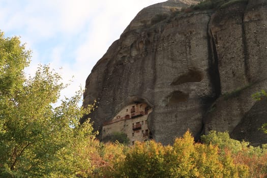 Catching a glimpse of the spectactular Monastery of Saint Nikolaos Badovas, Meteora, Greece 2021