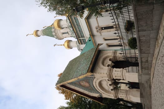 The beautiful Russian Church in Sofia, the Church of St. Nicholas the Miracle-Maker, Bulgaria 2021