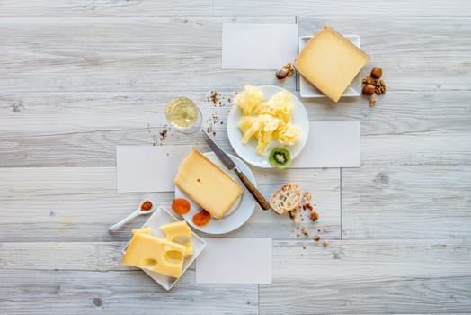 tasted swiss cheese and food for brunch or apperitive instant