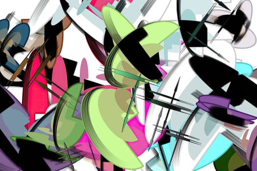 Abstract bright geometric repeats backdrop graffiti pattern