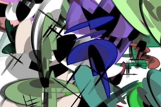 Abstract bright geometric repeats backdrop graffiti pattern
