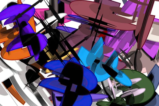 Abstract bright geometric repeats backdrop graffiti pattern