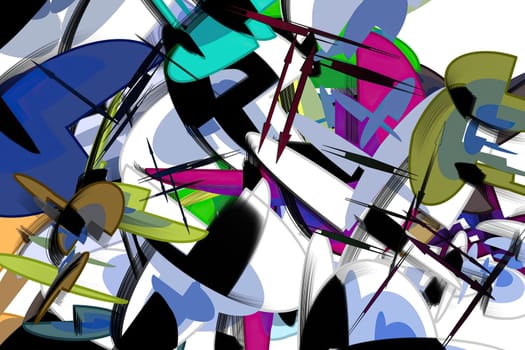Abstract bright geometric repeats backdrop graffiti pattern