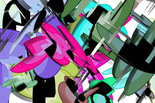 Abstract bright geometric repeats backdrop graffiti pattern