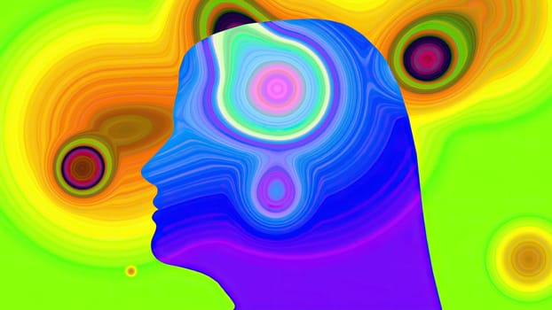 Surreal Colorful Portrait of Woman silhouette,Surreal Colorful Portrait of Woman silhouette