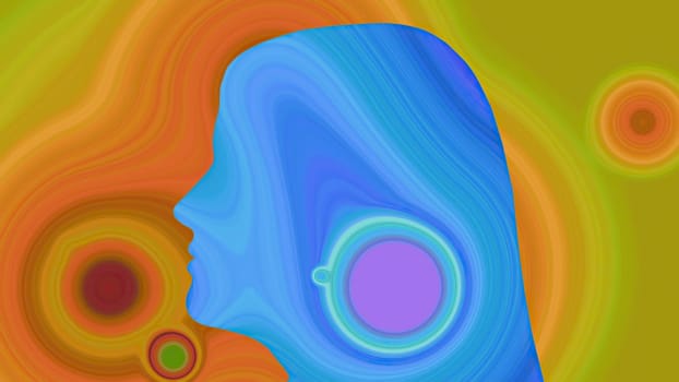 Surreal Colorful Portrait of Woman silhouette,Surreal Colorful Portrait of Woman silhouette