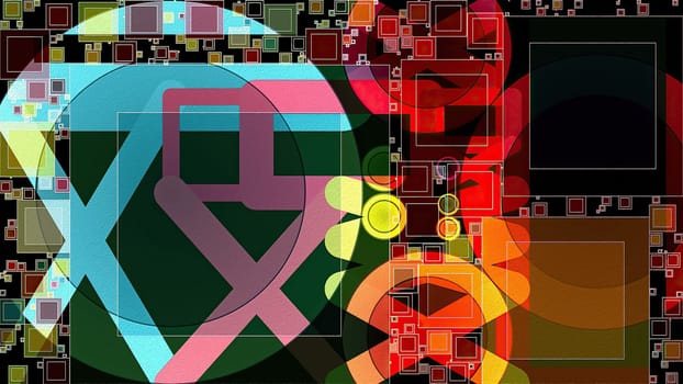 Artwork of abstract composition made with geometrical shapes and elements,Artwork of abstract composition made with geometrical shapes and elements