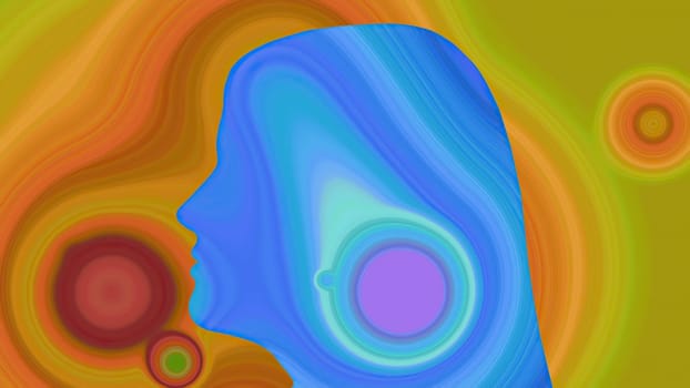Surreal Colorful Portrait of Woman silhouette,Surreal Colorful Portrait of Woman silhouette