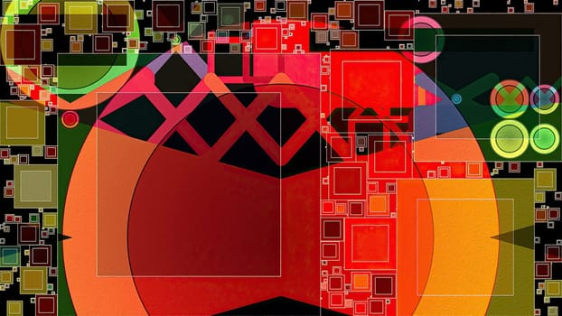Artwork of abstract composition made with geometrical shapes and elements,Artwork of abstract composition made with geometrical shapes and elements