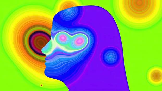 Surreal Colorful Portrait of Woman silhouette,Surreal Colorful Portrait of Woman silhouette