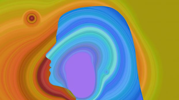 Surreal Colorful Portrait of Woman silhouette,Surreal Colorful Portrait of Woman silhouette