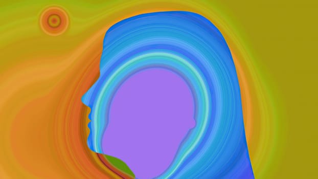 Surreal Colorful Portrait of Woman silhouette,Surreal Colorful Portrait of Woman silhouette