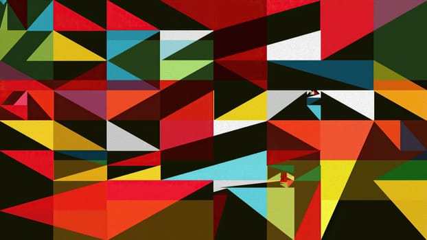 Artwork of abstract composition made with geometrical shapes