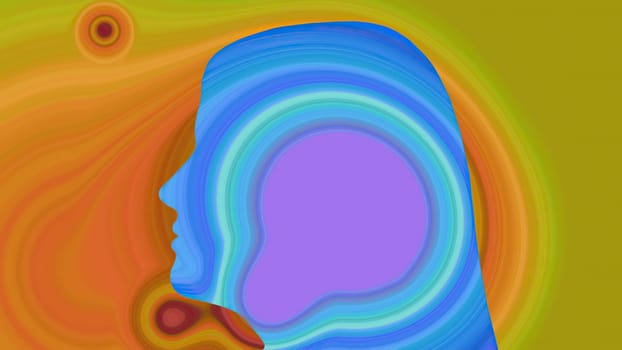 Surreal Colorful Portrait of Woman silhouette,Surreal Colorful Portrait of Woman silhouette