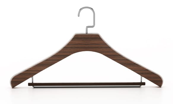 Clothes-hanger isolated on white background. 3D illustration.