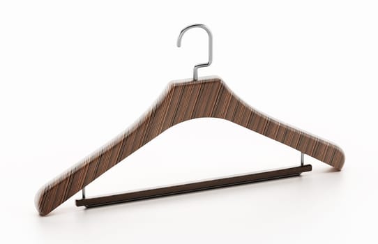 Clothes-hanger isolated on white background. 3D illustration.