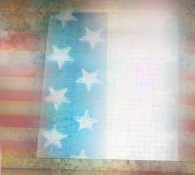 Grungy american flag frame